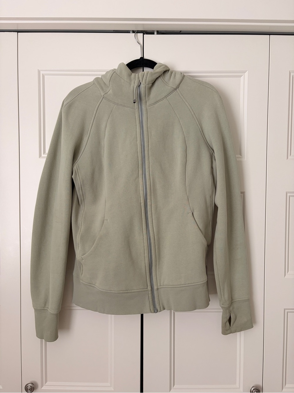 lululemon athletica Light Sage Hooded full length Scuba Hoodie
